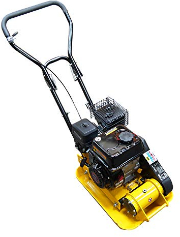 RocwooD Wacker Plate Compactor Compaction 14 196cc Petrol Engine FREE Pad & Wheel Kit Storage Landscaping Construction Machinery Heavy Duty Asphalt Earth Sand Gravel