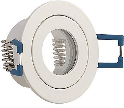 10x Einbaustrahler Rahmen Set Weiß rund IP-44 für Bad und Außen-Bereich - Einbaurahmen für GU11 MR11 Leuchtmittel 35mm - 40mm Bohrloch Badezimmer Einbau-Spot Strahler Einbauleuchte