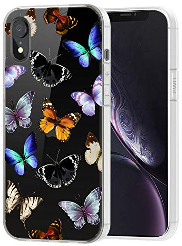 Yerebel iPhone XR Case 2018, Clear Flexible Bumper TPU Soft Rubber Silicone Cover Phone Case for iPhone XR 6.1 inch (Butterfly)
