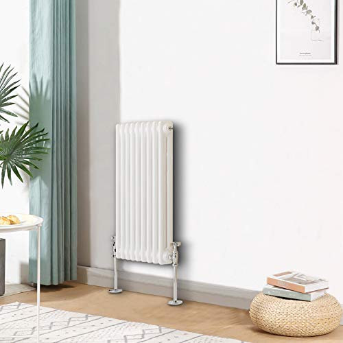 Blümme Traditional Horizontal Cast Iron Radiator Central Heating Radiators White Double Column 600 x 425mm