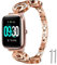 Giaogor Armband Kompatibel für ID205L, Damen Metall Band Premium Edelstahl Bracelet Gurt für ID205L/ willful SW021/ YAMAY SW021/LIFEBEE ID205L Smartwatch (Roségold)