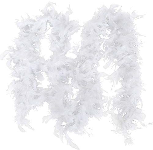 Uposao 2M Weiße Federboa für Weihnachtsbaum,Weihnachtsbaumband Flauschige Weihnachtsbaum Federbänder Boa-Streifen für Weihnachtsbaum,Party-Girlande,Flauschige Boa für beflockten Weihnachtsbaumschmuck