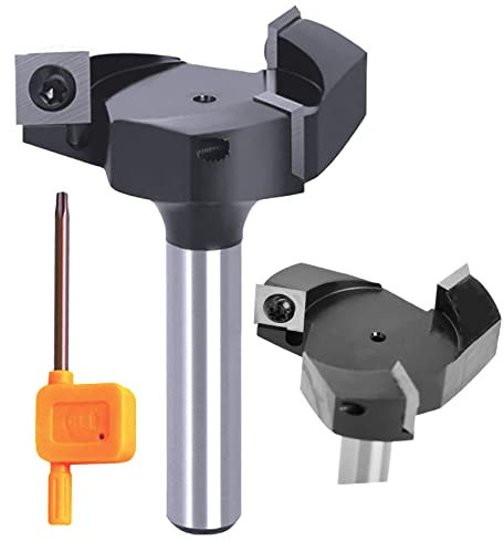 Sinoprotools Spoilboard Surfacing Router Bits 1/2 Shank,3 Flute Wood Planer Bit,Slab Flattening & Rabbeting Flycutter Router Bit/Planing Bit 2-5/16 Cutting Dia.(D=2-5/16,I=12mm,S=1/2)