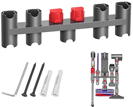 DrRobor Halterung Zubehör für Dyson V7 V8 V10 V11 V15, Wandhalterung für Dyson Staubsauger mit 9 Aufbewahrungsbuchsen