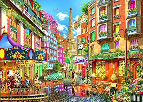 Brain Tree - Paris Eiffel 1000 Piece Puzzle for Adults: With Droplet Technology for Anti Glare & Soft Touch