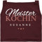 SpecialMe® Kochschürze Küchenschürze Damen Meisterköchin personalisierte Schürze für Frauen mit Namen Baumwolle bordeauxrot unisize