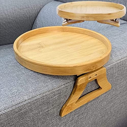 Sofatablett, Bambus Sofatablett rutschfest Armlehne Tablett Sofaablage in Naturfarbe, Sofatablett für Hocker oder Longchair Couch