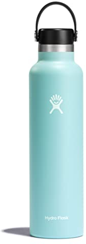HYDRO FLASK - Gourde Isotherme 709 ml (24 oz) - Bouteille Inox à Isolation Sous Vide - Bouchon Antifuite et Revêtement par Poudre - Sans BPA - Ouverture Standard - Dew