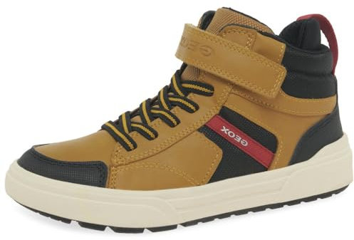 Geox J WEEMBLE BOY A Sneaker, Dark Yellow Black, 2.5 UK
