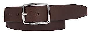 Tommy Hilfiger Herren Gürtel New Buckle Jeans 3,5 cm Ledergürtel, Braun (Testa Di Moro), 115