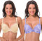 Curve Muse Women Plus Size Push Up Add 1 and a Half Cup Underwire Lace Mesh Bra-2PK-Nude,Mave-32E (EU:70F)