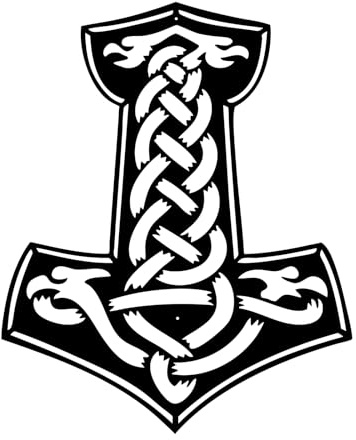 Dexlyn Wikinger Wanddeko Metall Schwarz Nordische Deko Thors Hammer | Robustes mattschwarzes Metall. Minimalistische nordische Wanddekoration für Wohnzimmer, Schlafzimmer oder als Männergeschenk