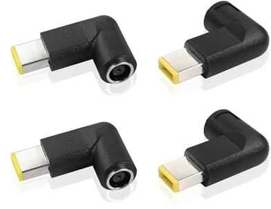 PNGKNYOCN DC to Slim Tip Adapter,Right Angle DC 7.9 x 5.5mm Round Jack to Lenovo Thinkpad Tip Power Charging Adapter Compatible(4-Pack)