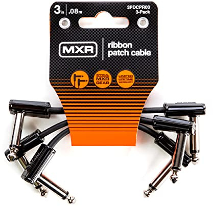MXR JIM DUNLOP Band-Patchkabel 3 Zoll | 7,6 cm - 3er-Pack, 1/4-Zoll-Winkelstecker (3PDCPR03)