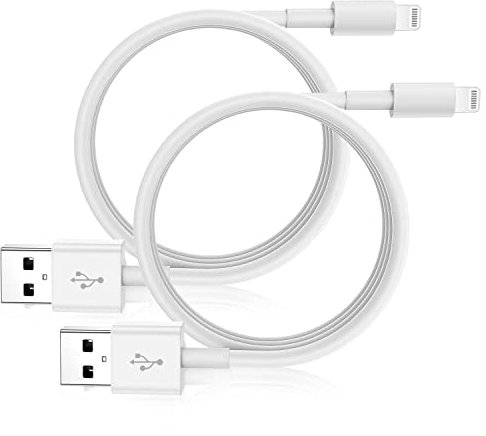 Cavo Lightning a USB Certificato Apple MFi - 1M 2 Pezzi Compatibile con iPhone 13/13 Pro/13 Pro Max/12/11/X/XS/XS Max/XR/8/8, iPad, iPod - Caricatore 1 Metro