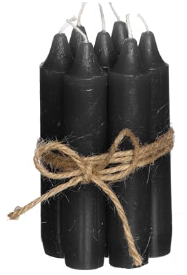 Comforder Kerzen Set (7 Stück), 11cm Stabkerzen Schwarz, Tafelkerzen Einfarbig, 4+ Stunden Brenndauer