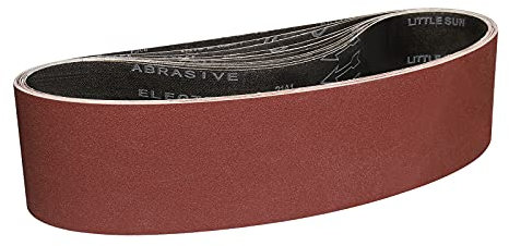 Sruhrak Lot de 10 bandes abrasives professionnelles 100 x 915 mm, pour ponceuse à bande, pour bois, métal et peinture, grain 100