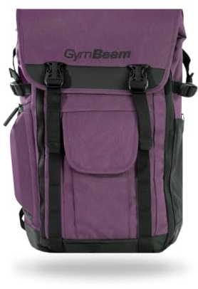 GymBeam Outdoor Rucksack - Wasserdichter Rucksack für Draußen mit viel Stauraum, mit Laptopfach, gepolstertem Rücken und verstellbaren Trägern, für Wandern oder Fitnessstudio (Eggplant)