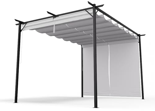blumfeldt Cenador 3x4m, Cenadores para Jardin con Techo Resistente y Persianas Laterales Ajustables, Estructura de Acero con Recubrimiento de Polvo, Fácil Montaje, Uso Todo el Año