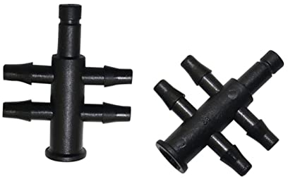 Adaptador de Conector de Utilidad Adaptador de Conector de Manguera 4,5 Mm a 3 Mm Conector de Púas de 4 Vías Accesorios de Manguera Reducidos Desviador Riego Accesorios de Riego 20 Piezas