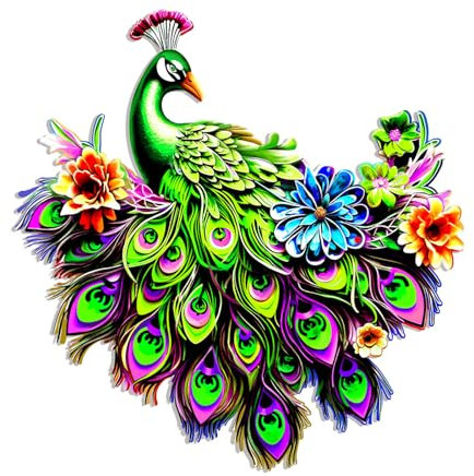 Metall Pfau Garten Wanddekoration Pfau Outdoor Metall Wandkunst Metall Vogel Wanddekoration Metall Kunst Wandskulptur für Haus Garten (Grün)