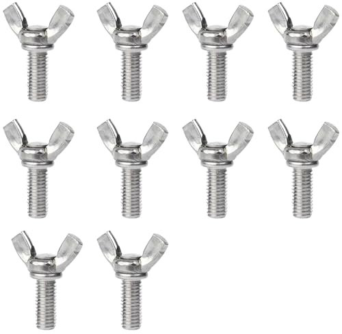Leliafleury Lot de 10 vis papillon M6 x 25 mm en acier inoxydable pour outils de bricolage, machines, équipements électroniques