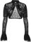 YINGWIN Women Goth Tops Punk Cover Ups Mesh Crop Top See Through Sexy Long Sleeve Blouse Y2k Black Rave Outfit Top