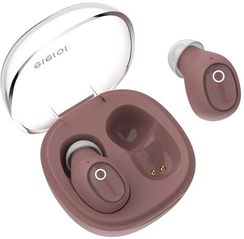 eleror Mini Wireless Earbuds for Small Ear Canals, Bluetooth Ear Buds for Women with 2 Mic for AI Clear Calls, Small Earphones with Immersive Premium Sound Support Single Mode (Antique Rose)