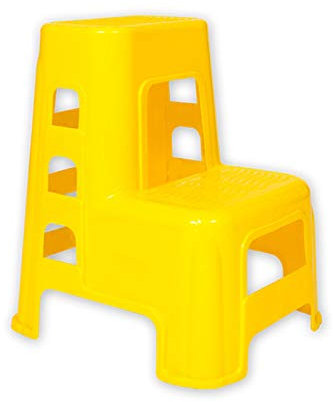 Escabeau Lavage De Voiture Escabeau, Échelle Portable en Plastique Maison Cuisine 2 Escabeau Toilettes Étude Escabeau Patio Escabeau/Jaune/45X52X60Cm
