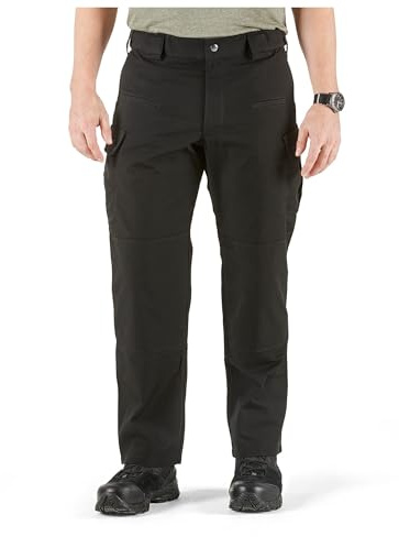 5.11 Tactical Stryke Pants for Men, Cargo Pockets Pant for Military & Law Enforcement, Black, 50W Unhemmed, Style 74369ABR
