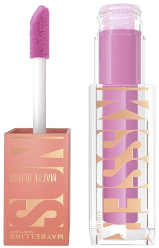 Maybelline New York Sunkisser Matte Haze Blush, Nahtlos mit der Haut verschmelzendes mattes Rouge mit XL Plüsch-Applikator, Farbe 2, Lilac Clouds, 4,7 ml