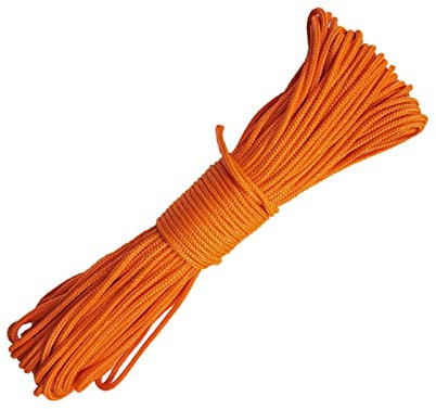Elastisches Seil Dia 3 mm 5 10 20 30 Meter Kernsponnen Fallschirmkabel Lanyard Zelt Seil zum Wandern Camping Wäscheleine DIY. Armband Seil Elastisch(Orange,30M)
