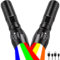 POCKETMAN 2 Stück 4 in 1 LED Taschenlampe mit verstellbarem Fokus,Eingebaute Batterie,Weiß, rotes, grünes,Orange,blaues, gelbLicht Wasserdichte Taschenlampe,Multifunktionale 4 Modi,Astronomie,Camping