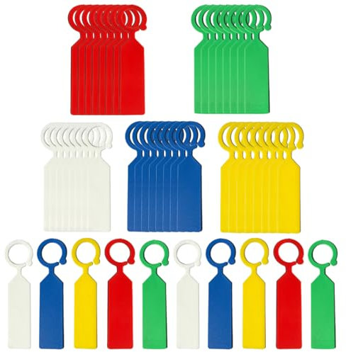 LONZIKP 50 Pezzi Etichette per Piante Impermeabili e Resistenti alle Intemperie per Giardino, PVC, Riutilizzabili, Versatili, Etichette Colorate, Facili da Usare (11x2.4 cm)