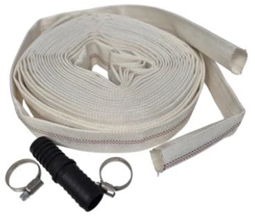 AP Supplies Lay Flat Hose Set B, 8 Bar, 20m, 2in | Compact 8 bar hose deploys quickly for irrigation and water discharge