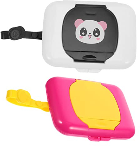 MOTHNUR 2stücke Feuchttücherspender Mit Schlichtem Design Tragbarer Halter Für Babytücher Aufbewahrungsbox Zufälliger Stil Passt Kinderbett Kinderwagen Esstisch Oder Schreibtisch