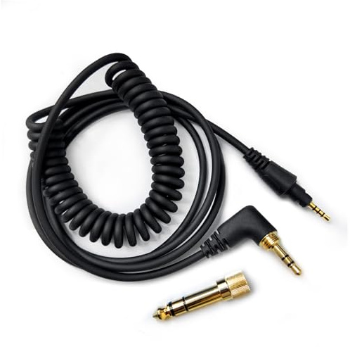 Denash Reemplazo de Cables de Auriculares DJ, Cable Desmontable OFC con Adaptador de 6.35 Mm para Pioneer HDJ-CUE1BT/X5/X7/S7 (1.2M/2M)