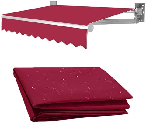 Generico Telo per Tende da Sole Ricambio Giardino, Tessuto Rosso, Tendone per Esterni, Impermeabile, Protezione UV, Copertura Superiore, Solo Tessuto(285x200cm)