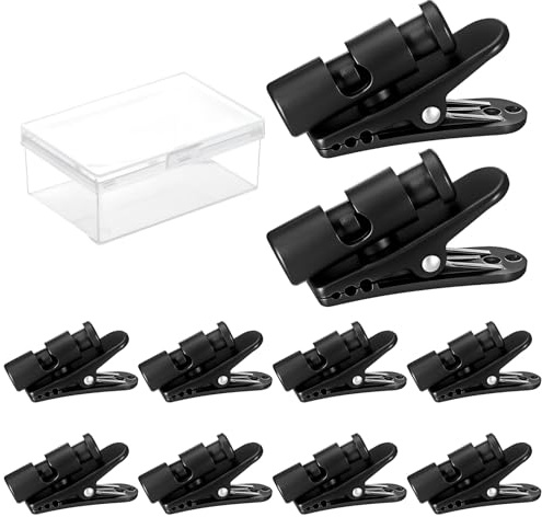 guduling 10 Stück Ohrhörerclips, Kopfhörer Draht Clip (Schwarz) | Kopfhörer Kabelhalter Clips, Befestigung von 2–4 mm Kopfhörerkabeln für Ohrhörer,Ohrhörerkabel,Kleidungskabelclips