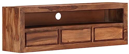 Domusverde Akazie-Holz Massiv TV Schrank Board Tisch Möbel Lowboard Fernsehtisch Fernsehschrank Sideboard Fernseher Schrank Fernsehmöbel 120x30x40cm