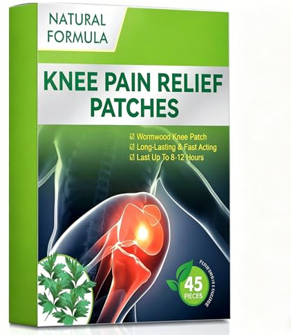 Knee Pain Relief Patches, Knee Heat Patch Wormwood Heat Patches for Knee Discomfort