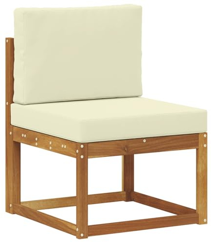 vidaXL Outdoor Mittelsofa Massivholz Akazie, Balkonmöbel, modernes Akazienholz, langlebiges wetterbeständiges Design, vielseitig für den Außenbereich