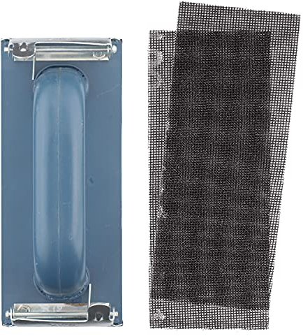 kwb Handschleifer-Set – 3-tlg. inkl. Schleifklotz mit Klemmvorichtung und Schleifgitter 93 mm x 230 mm (2 Stk.)