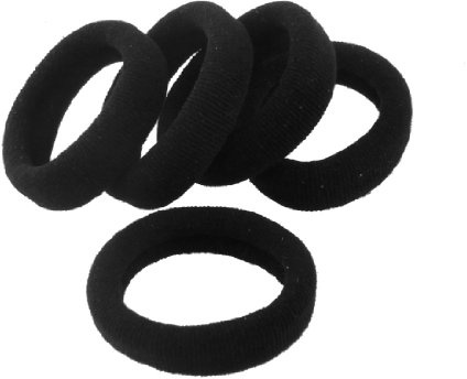 sourcingmap® 5 Stücke Schwarz 9 dehnbar Haarband Haargummi Pferdesschwanz Haar Zopf-Halter de de