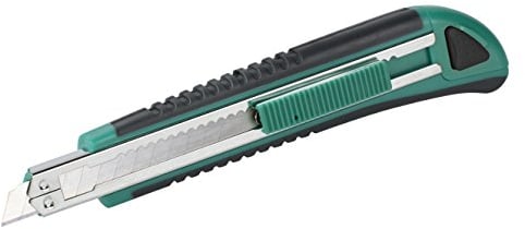 wolfcraft 2C Plastic Snap-Off Blade Knife, 9 mm I 4139000 I Knife for hobby and household use