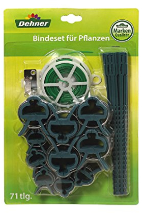 Dehner Pflanzen-Bindeset mit Bindedraht, Pflanzenbindern und verschieden großen Pflanzenclips