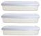 3 x Whitefurze Oblong Plastic Food Tub Bacon Storage Box With Lid 1L 29cm x 12cm by Whitefurze