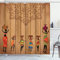 ABAKUHAUS Africain Rideau de Douche, Art Filles autochtones, Tissu Ensemble de Décor de Salle de Bain avec Crochets, 175 cm x 180 cm, Multicolore