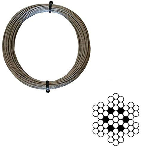 Westward Rope and Wire - Galvanised Wire Rope - 2.5mm 7x7 (40 Metres)