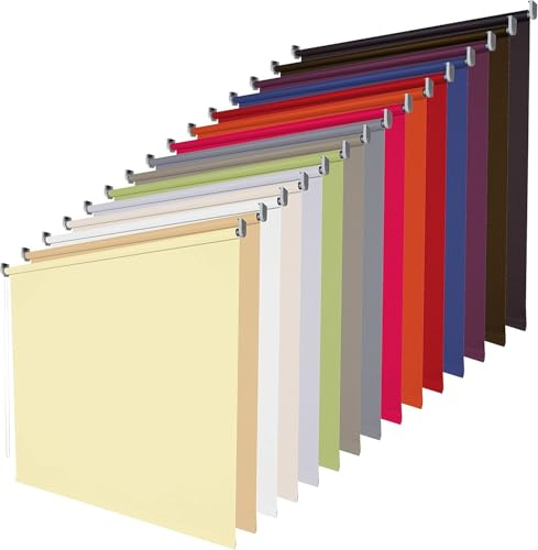 Seitenzugrollo Sonnenschutz Fenster, 142 x 180 cm Dunkelblau verdunkelnd | Stoff lichtundurchlässig & blickdicht aus Polyester / Metallträger für Wandmontage & Deckenmontage / mit Kettenzugmechanismus